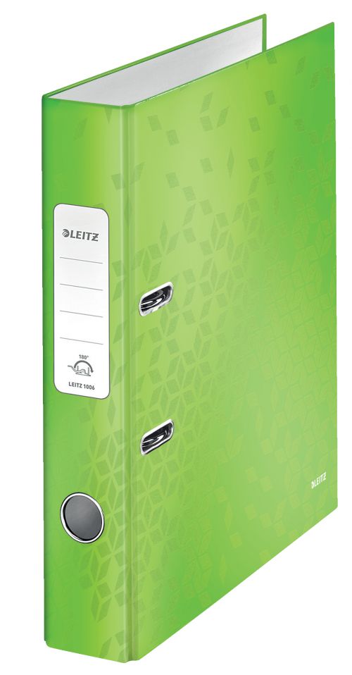 Leitz Lever Arch File 180 WOW A4 50mm Green (Pack 10) - 10060054 21713AC Buy online at Office 5Star or contact us Tel 01594 810081 for assistance