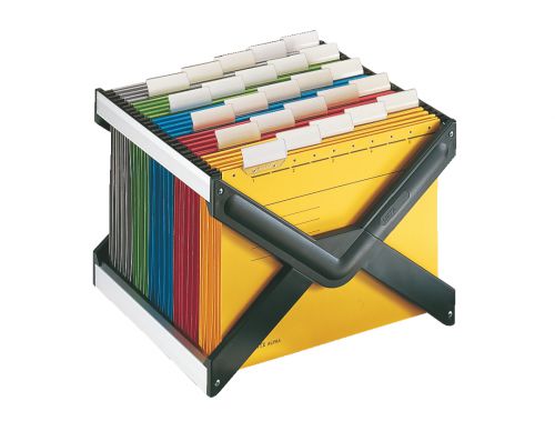 Leitz X-Frame Suspension File Unit, 25 A4 hanging folders, foldable, black