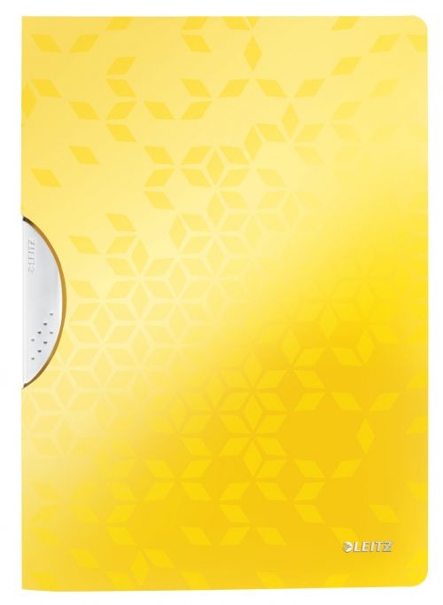 Leitz WOW ColorClip. Polypropylene. 30 sheet capacity. A4.  Yellow. - Outer carton of 10