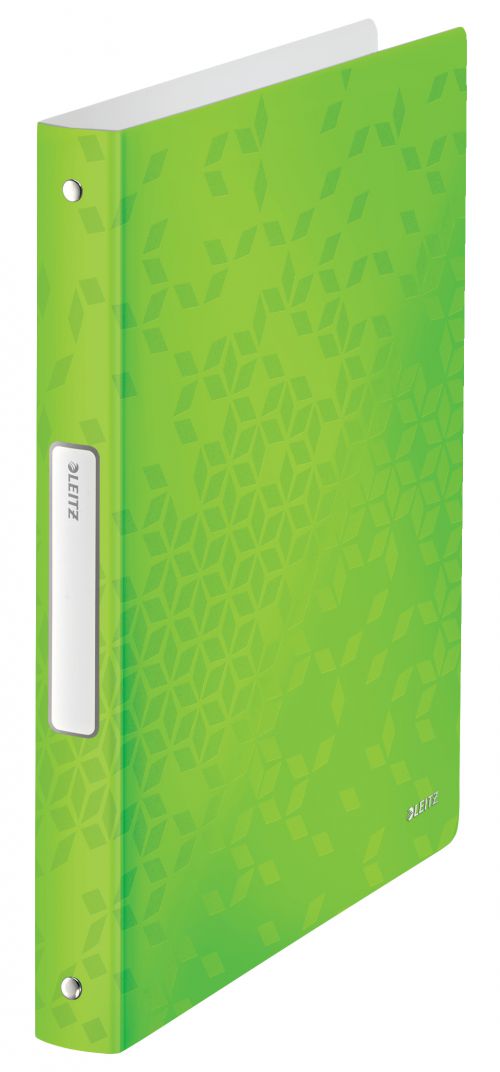 Leitz WOW Ring Binder. Polypropylene. 25 mm, 4 Round Ring mechanism. A4. Green - Outer carton of 10