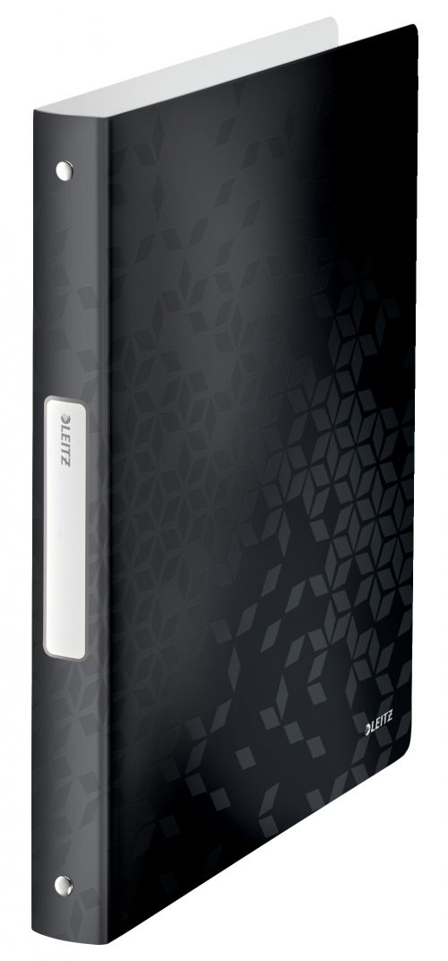Leitz WOW Ring Binder. Polypropylene. 25 mm, 4 Round Ring mechanism. A4. Black - Outer carton of 10