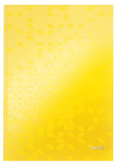 Leitz WOW Notebook A4 ruled with hardcover 80 sheets. Yellow - Outer carton of 6