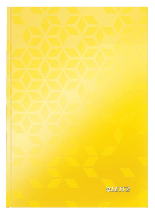 Leitz WOW Notebook A5 ruled with hardcover 80 sheets. Yellow - Outer carton of 6