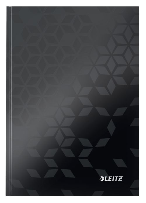 Leitz WOW Notebook A5 ruled with hardcover 80 sheets. Black - Outer carton of 6