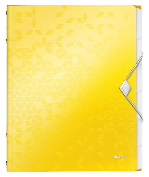 Leitz WOW Divider Book. Polypropylene. 6 tabbed dividers. A4. Yellow