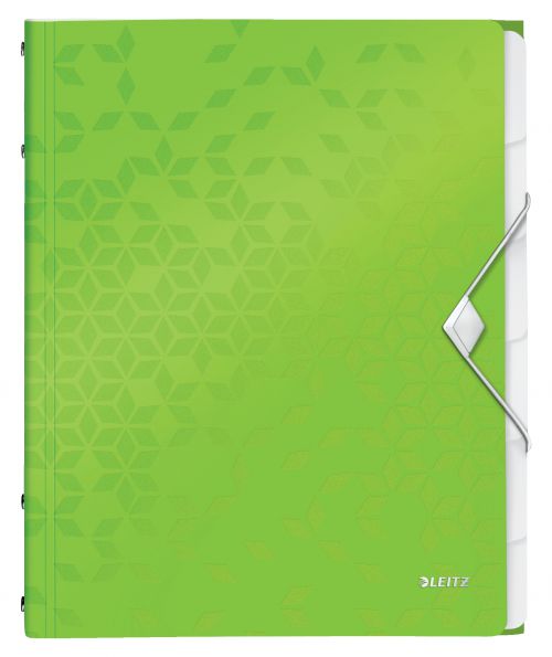 Leitz WOW Divider Book. Polypropylene. 6 tabbed dividers. A4. Green