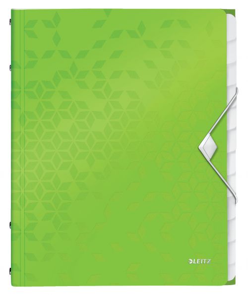 Leitz WOW Divider Book. Polypropylene. 12 tabbed dividers. A4. Green