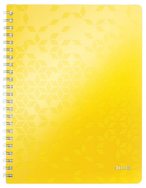 LEITZ Notebook A4 PP WOW ruled yellow - Outer Carton of 6