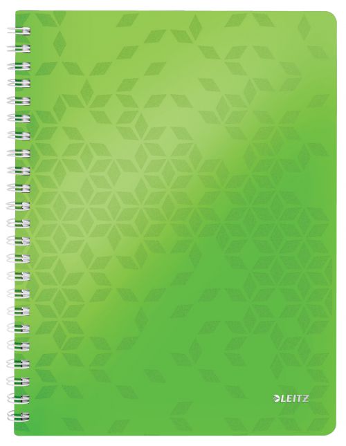 LEITZ Notebook A4 PP WOW ruled green - Outer Carton of 6