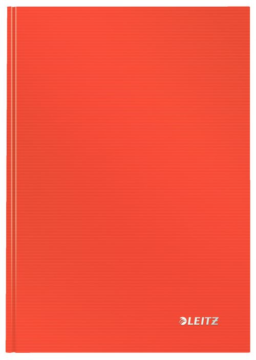 Leitz Solid Notebook A5 ruled with hardcover 80 sheets of high opacity paper. Casebound. Light Red - Outer carton of 6