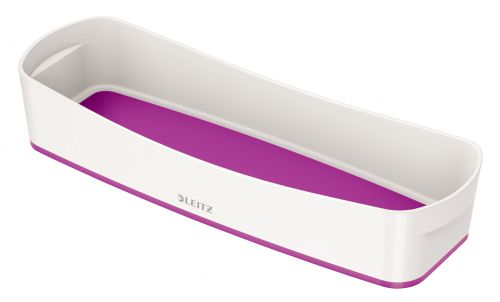 Leitz MyBox WOW Organiser Tray Long, Storage. W 307 x H 55 x D 105 mm. White/purple - Outer carton of 4