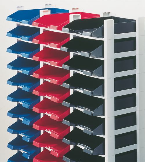 56221AC | Stable and flexible filing system. Consisting of 3 Plus letter trays Standard in a rack with a top lid.