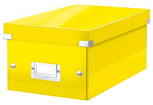 Leitz WOW Click & Store DVD Storage Box. With label holder. Yellow.