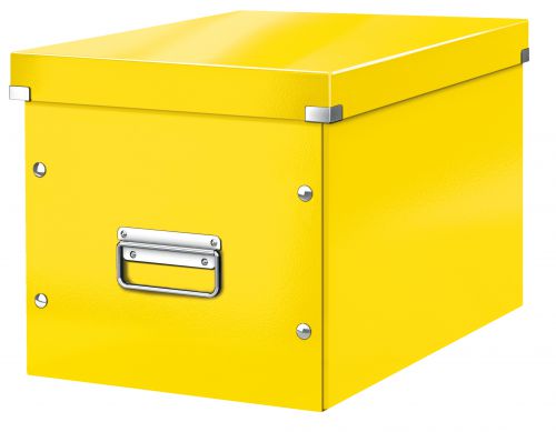 Leitz WOW Click & Store Cube Large Storage Box, Yellow.