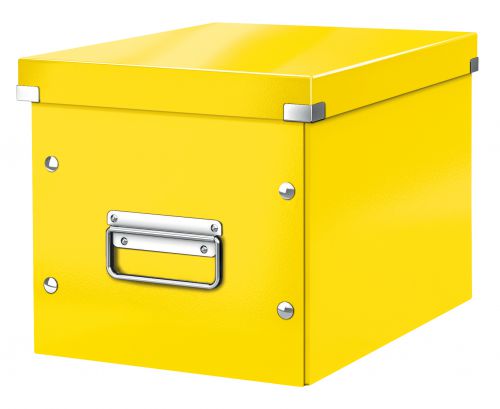 Leitz WOW Click & Store Cube Medium Storage Box, Yellow.