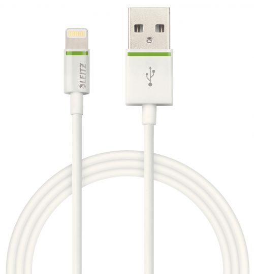 Leitz Complete Lightning to USB Cable, 1 m For fast charging and synchronisation. White