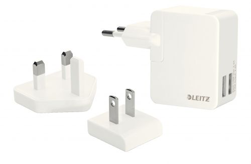 Leitz Complete Traveller USB Wall Dual Charger White