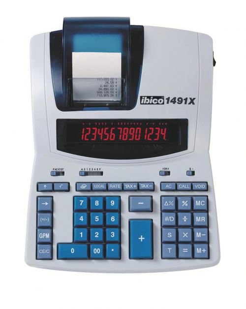 Ibico 1491X Professional Print Calculator White/Blue