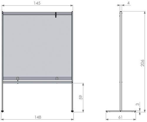 Nobo 1915551 Premium Plus Clear PVC Free Standing Protective Divider Screen 1480x2060mm 31191J