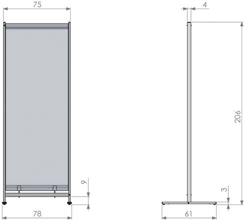 Nobo 1915552 Premium Plus Clear PVC Free Standing Protective Room Divider Screen 780x2060mm 31192J
