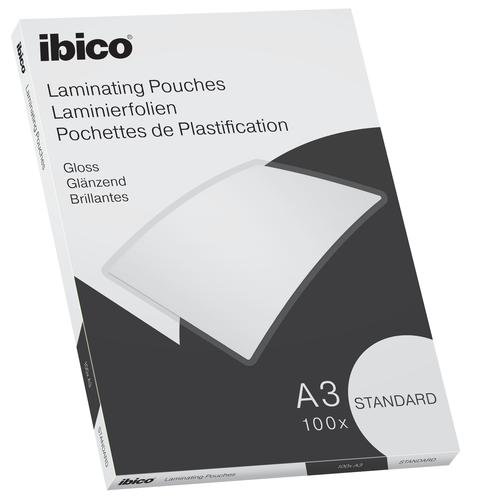 Ibico Basics Standard A3 Laminating Pouches Crystal clear (Pack 100)