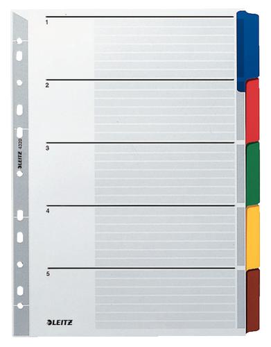 Leitz Divider Cardboard with Mylar reinforced tabs, A4 Multicolour - Outer carton of 10