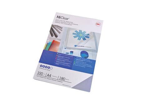 GBC HiClear A4 Binding Cover 300 Micron Clear (Pack of 100) C013080E