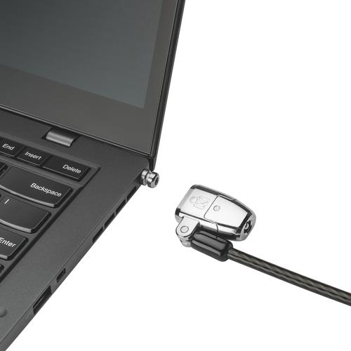 The ClickSafe® 2.0 3-in-1 Keyed Laptop Lock fits any laptop with a Standard T-Bar, Wedge-Shaped or Nano security slot, allowing it to be locked down, regardless of brand or generation. From Kensington, inventor and worldwide leader in laptop security locks.
