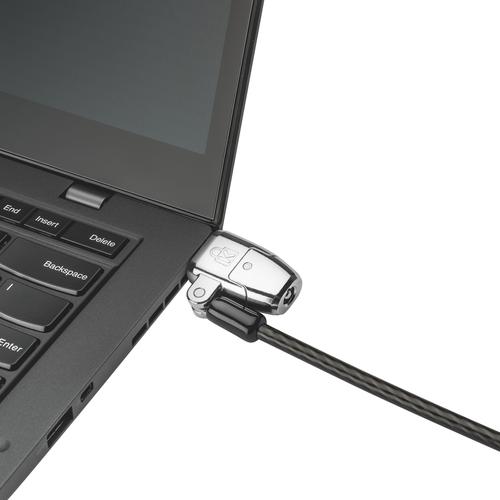 The ClickSafe® 2.0 3-in-1 Keyed Laptop Lock fits any laptop with a Standard T-Bar, Wedge-Shaped or Nano security slot, allowing it to be locked down, regardless of brand or generation. From Kensington, inventor and worldwide leader in laptop security locks.