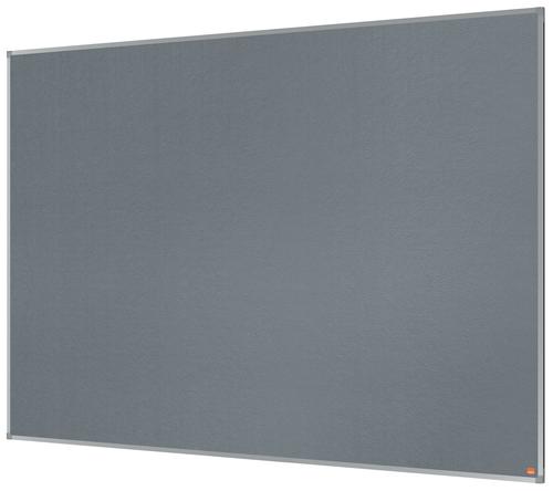 Felt notice board with an anodised aluminum trim and fixed by a through corner wall mounting. Excellent felt notice board surface to pin and display your notices. Size: 1800x1200mm.