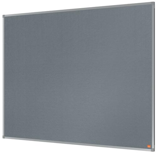 85653AC | Felt notice board with an anodised aluminum trim and fixed by a through corner wall mounting. Excellent felt notice board surface to pin and display your notices. Size: 1200x900mm.
