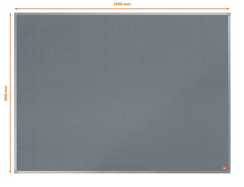 85653AC | Felt notice board with an anodised aluminum trim and fixed by a through corner wall mounting. Excellent felt notice board surface to pin and display your notices. Size: 1200x900mm.