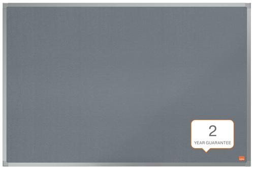85646AC | Felt notice board with an anodised aluminum trim and fixed by a through corner wall mounting. Excellent felt notice board surface to pin and display your notices. Size: 900x600mm.