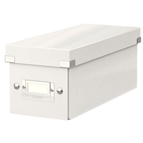 Leitz WOW Click & Store CD Storage Box. With label holder. White
