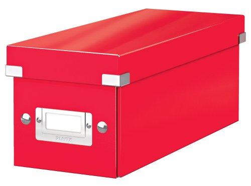 Leitz WOW Click & Store CD Storage Box. With label holder. Red.