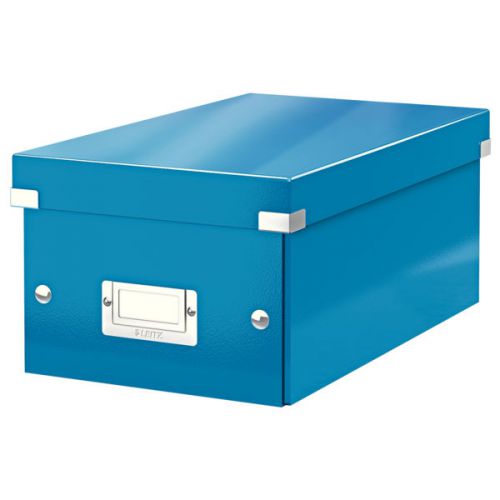 Leitz WOW Click & Store DVD Storage Box. With label holder. Blue.