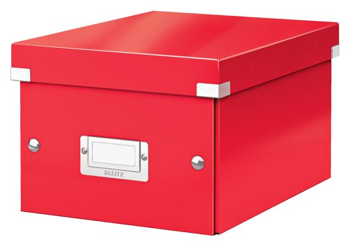 Leitz WOW Click & Store Small Storage Box.  With label holder. Red.