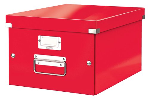 Leitz WOW Click & Store Medium Storage Box. With metal handles.  Red.