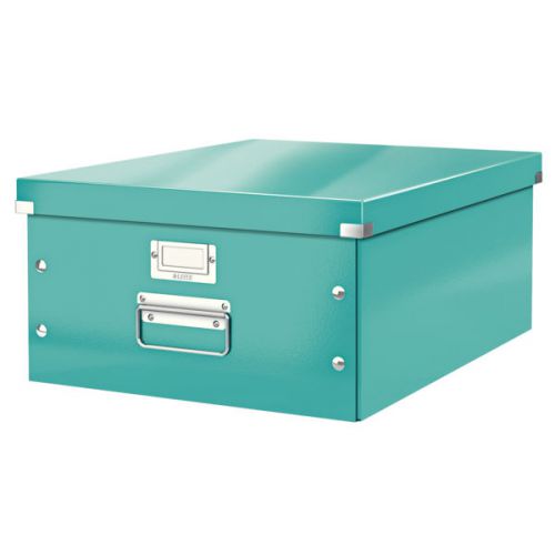 Leitz WOW Click & Store Large Storage Box.  With metal handles. Ice Blue.