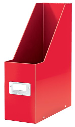 Leitz WOW Click & Store Magazine File. With label holder and thumbhole. Red.
