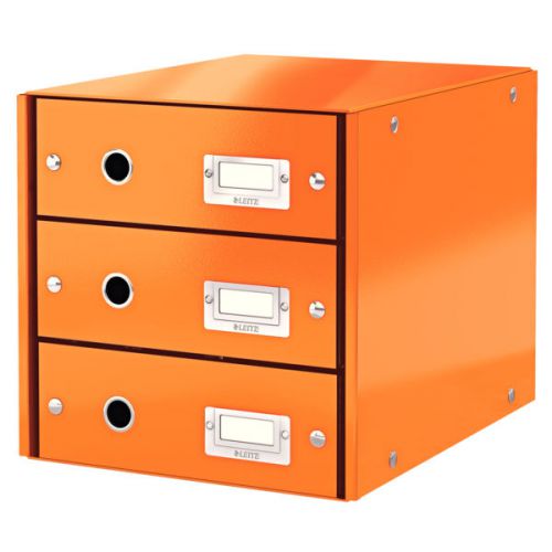 Leitz Click & Store Drawer Cabinet 3 Drawer Orange