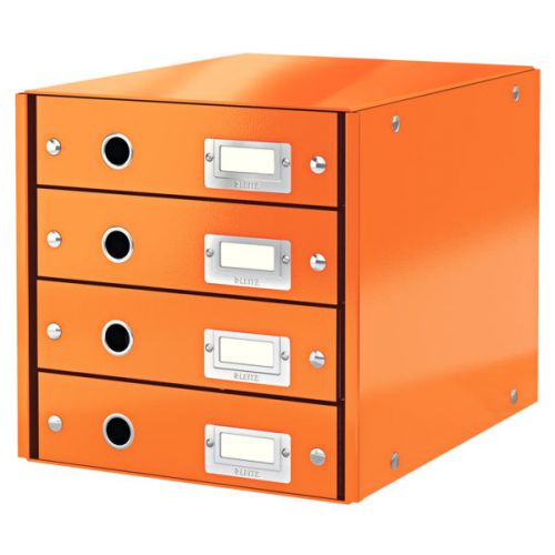 Leitz Click & Store Drawer Cabinet 4 Drawer Orange