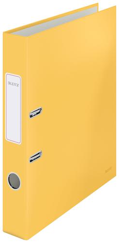 Leitz 180° Cosy Lever Arch File Soft Touch A4, 50mm width, Warm Yellow - Outer carton of 6