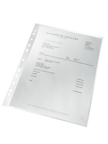 Leitz Pocket Recycled PP 100 micron A4 Clear (Pack of 25) 47913003 Punched Pockets PF1576