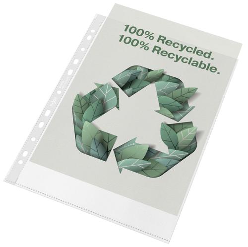 Rexel 100% Recycled A4 Punched Pocket (Pack of 100) 2115702 - ACCO Brands - RX61705 - McArdle Computer and Office Supplies
