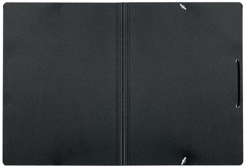 55549AC - Leitz Recycle Card Folder With Elasticated Bands A4 Black (Pack 10) 39080095