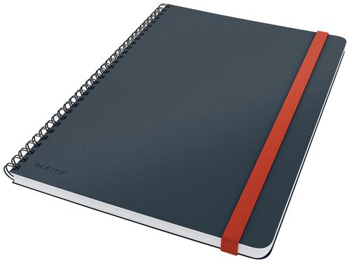 LEITZ Cosy Notebook wirebound HC size L (B5); velvet grey; ruled
