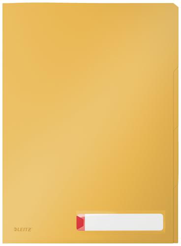 Leitz Cosy Privacy Tab Folder A4, 3 tabs, Warm Yellow - Outer carton of 12