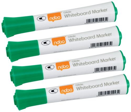 Nobo Glide Whiteboard Pens Bullet Tip 10 Pack Green