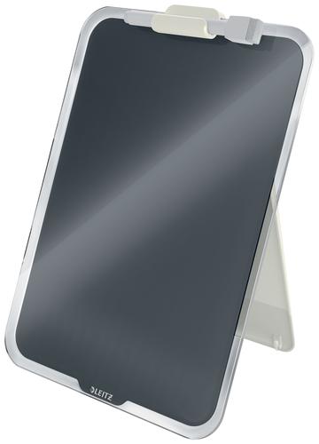Leitz Cosy Glass Drywipe Desktop Easel Whiteboard Velvet Grey 39470089